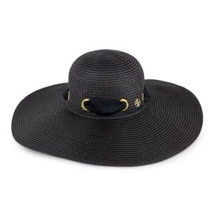 Adrienne Vittadini Straw Hat Black BNWT